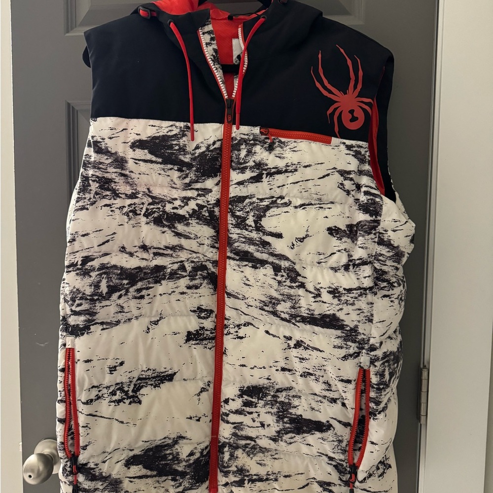 Spyder Black and White Hooded Vest